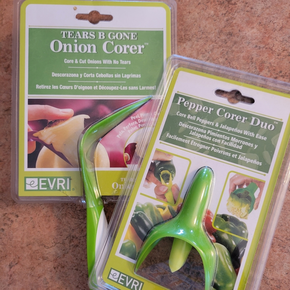 NWT Kitchen Tools: EVRI Brand Onion Corer & Pepper Corer ~ Veggie Utensils FINAL